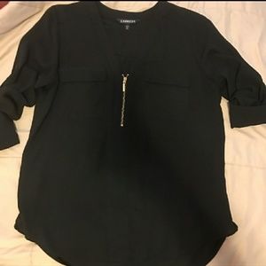 Black Express ZipFront  Top Medium